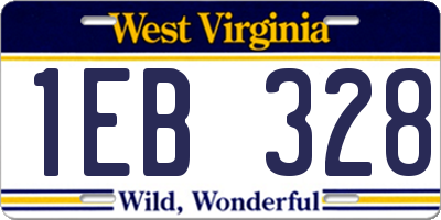 WV license plate 1EB328