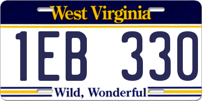 WV license plate 1EB330