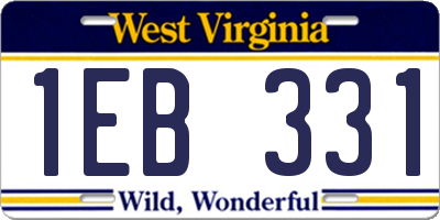 WV license plate 1EB331