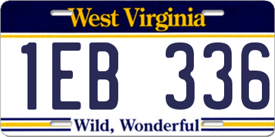 WV license plate 1EB336