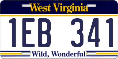 WV license plate 1EB341