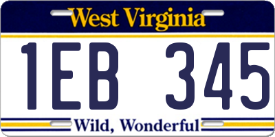 WV license plate 1EB345