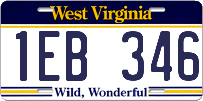 WV license plate 1EB346