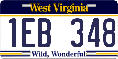 WV license plate 1EB348
