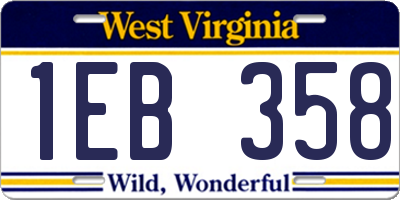 WV license plate 1EB358