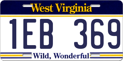 WV license plate 1EB369