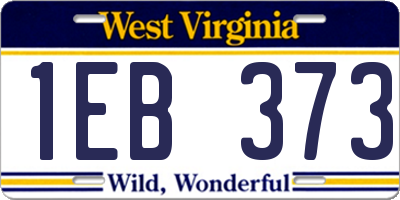 WV license plate 1EB373