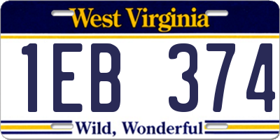 WV license plate 1EB374