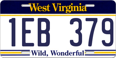 WV license plate 1EB379