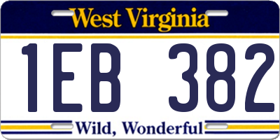 WV license plate 1EB382