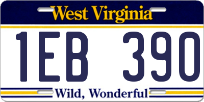 WV license plate 1EB390