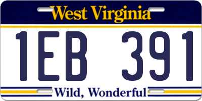 WV license plate 1EB391