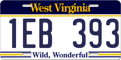 WV license plate 1EB393