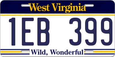 WV license plate 1EB399