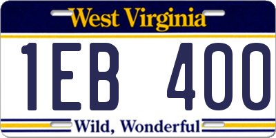 WV license plate 1EB400