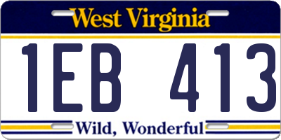 WV license plate 1EB413