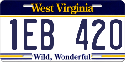 WV license plate 1EB420