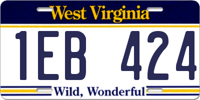 WV license plate 1EB424
