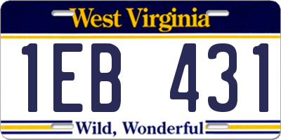 WV license plate 1EB431
