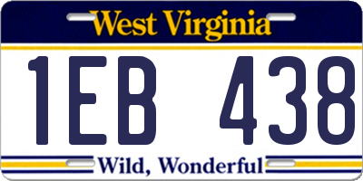 WV license plate 1EB438