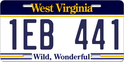 WV license plate 1EB441