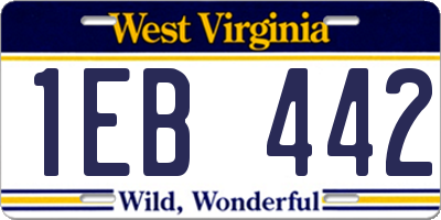 WV license plate 1EB442