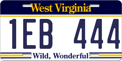 WV license plate 1EB444
