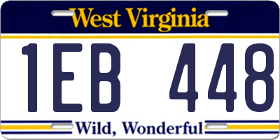 WV license plate 1EB448