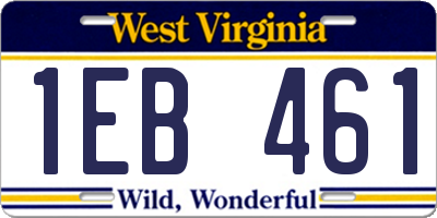 WV license plate 1EB461