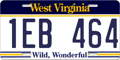 WV license plate 1EB464