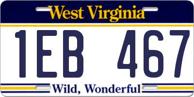 WV license plate 1EB467
