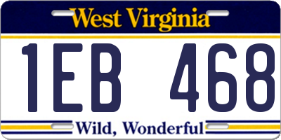 WV license plate 1EB468