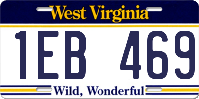 WV license plate 1EB469