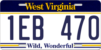 WV license plate 1EB470