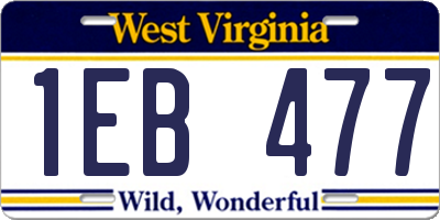 WV license plate 1EB477