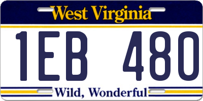WV license plate 1EB480