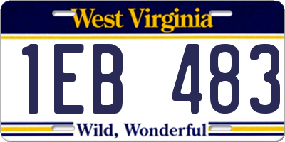WV license plate 1EB483