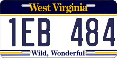 WV license plate 1EB484