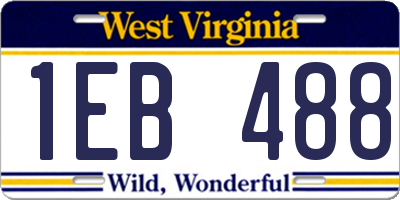 WV license plate 1EB488