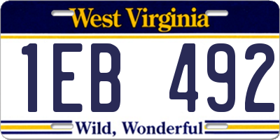 WV license plate 1EB492