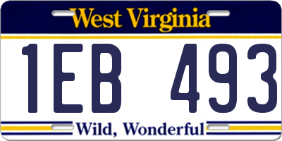 WV license plate 1EB493
