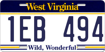 WV license plate 1EB494