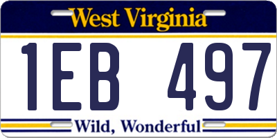 WV license plate 1EB497