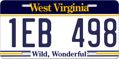 WV license plate 1EB498
