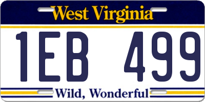 WV license plate 1EB499