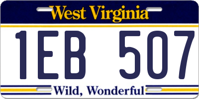 WV license plate 1EB507