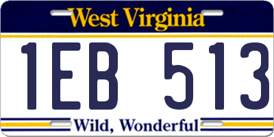 WV license plate 1EB513