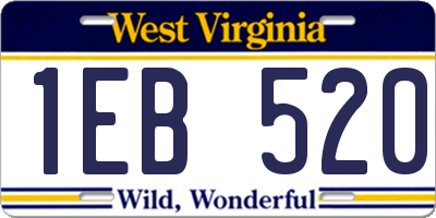 WV license plate 1EB520