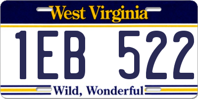 WV license plate 1EB522