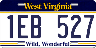 WV license plate 1EB527